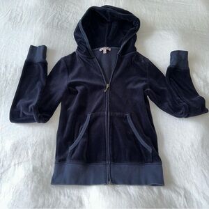 Juicy Couture Black Terry Cloth Zip up hoodie in size XS. vintage. 2000s